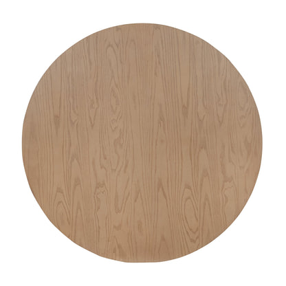 Light Natural Round Pedestal Farmhouse Dining Table - 1st Choice Furniture Direct