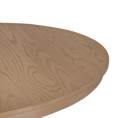 Light Natural Round Pedestal Farmhouse Dining Table - 1st Choice Furniture Direct