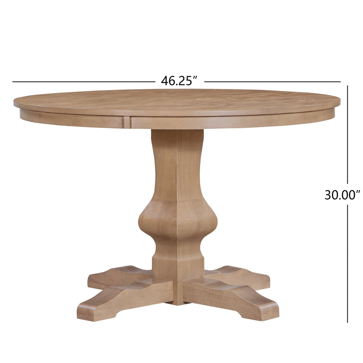 Light Natural Round Pedestal Farmhouse Dining Table - 1st Choice Furniture Direct