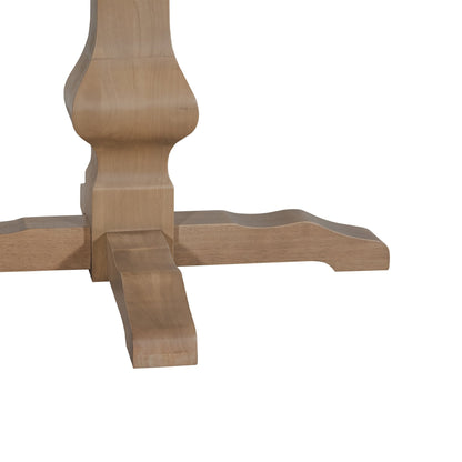 Light Natural Round Pedestal Farmhouse Dining Table - 1st Choice Furniture Direct