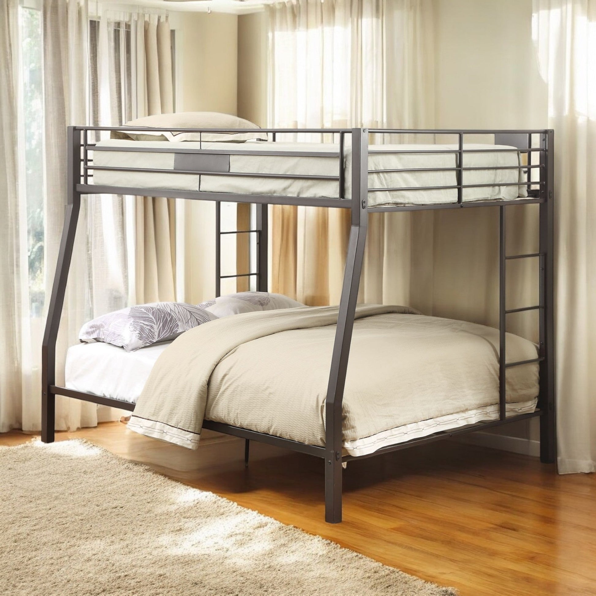 Limbra Sandy Black Finish Full XL/Queen Bunk Bed - 1st Choice Furniture Direct