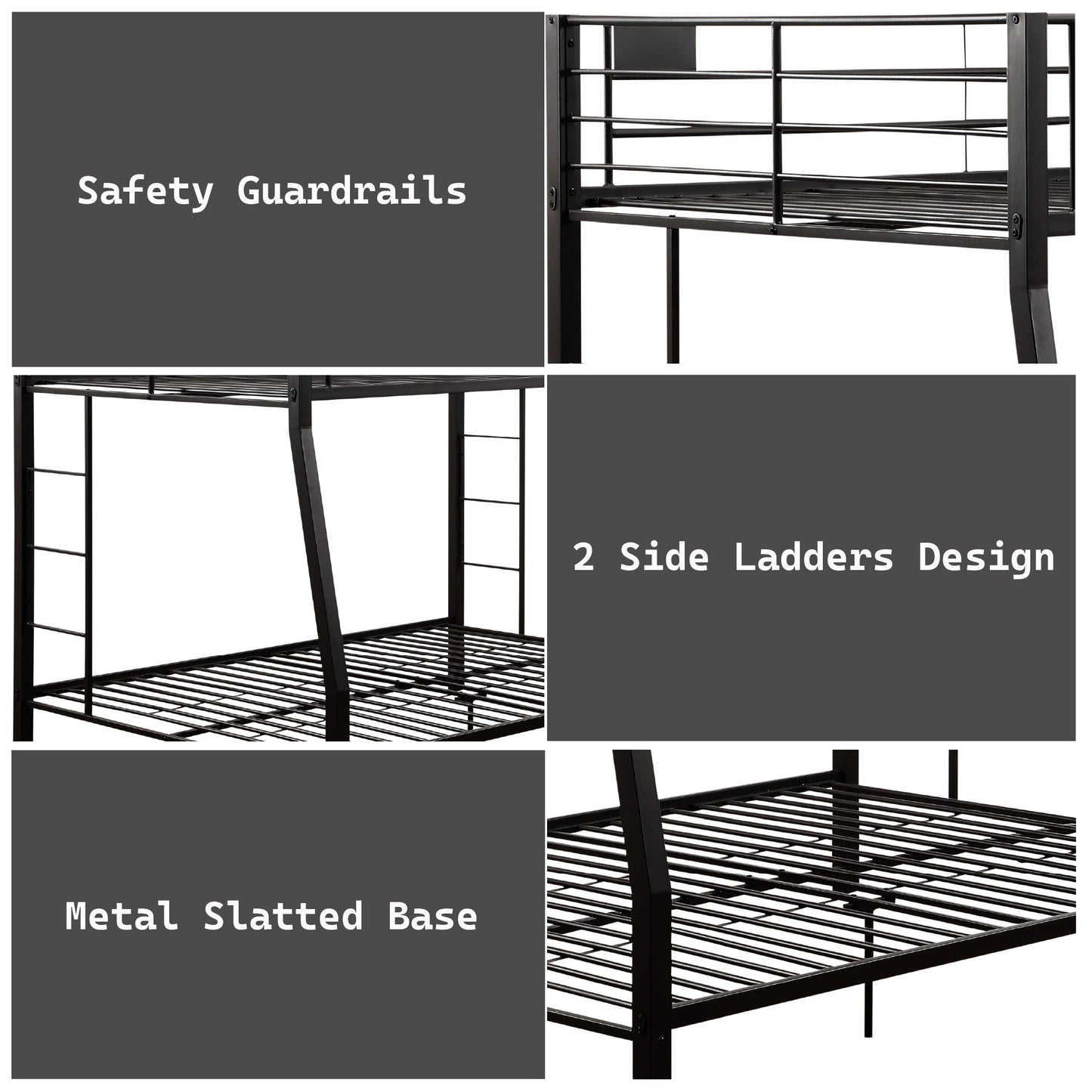 Limbra Sandy Black Finish Full XL/Queen Bunk Bed - 1st Choice Furniture Direct