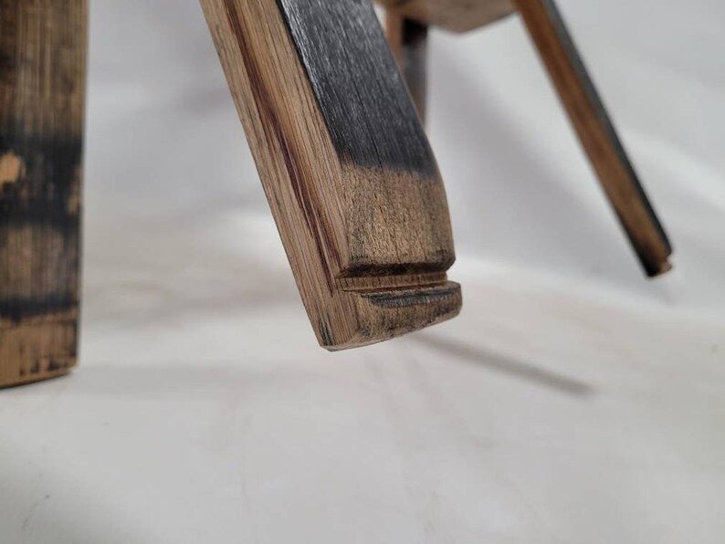 Live Edge Maple End Table with Whiskey Barrel Stave Legs – Rustic Side Table - 1st Choice Furniture Direct