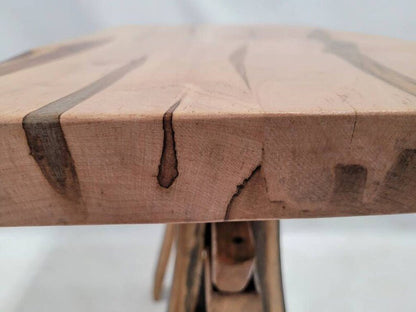 Live Edge Maple End Table with Whiskey Barrel Stave Legs – Rustic Side Table - 1st Choice Furniture Direct