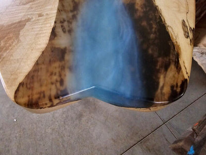 Live Edge Maple Epoxy River Sofa Table | Vermillion Resin Design with Steel Legs - 1st Choice Furniture Direct