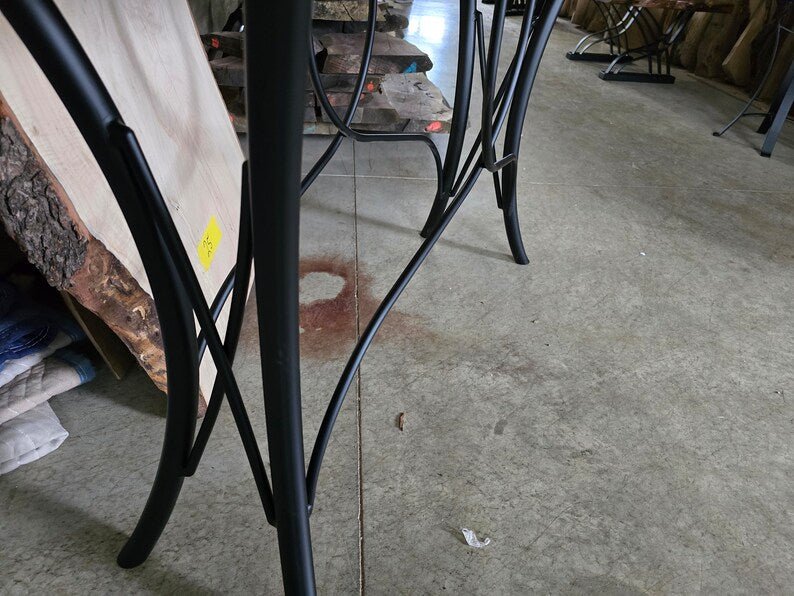 Live Edge Maple Epoxy River Sofa Table | Vermillion Resin Design with Steel Legs - 1st Choice Furniture Direct