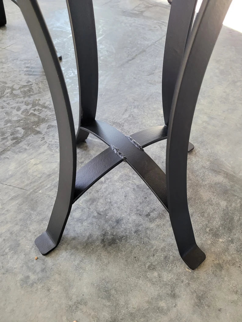 Live Edge Walnut End Table, Epoxy Resin River, Steel Legs - 1st Choice Furniture Direct