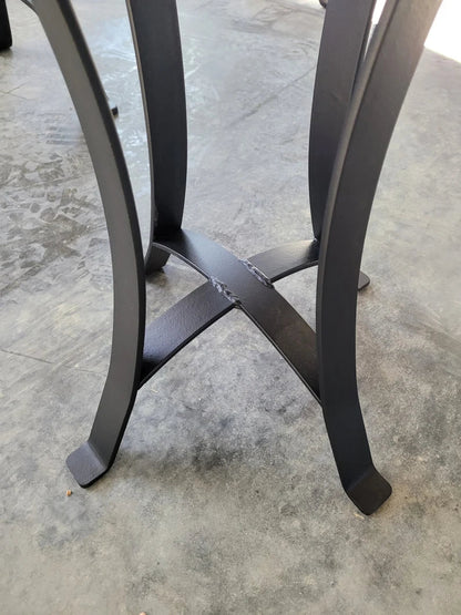 Live Edge Walnut End Table, Epoxy Resin River, Steel Legs - 1st Choice Furniture Direct