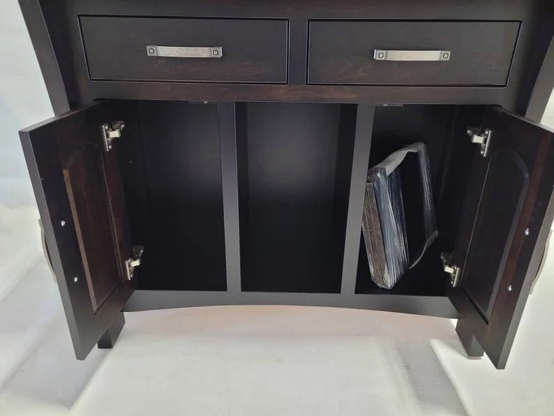 Live Edge Walnut Mini Buffet with Maple Base | Handcrafted Wood Storage Cabinet - 1st Choice Furniture Direct
