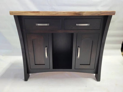 Live Edge Walnut Mini Buffet with Maple Base | Handcrafted Wood Storage Cabinet - 1st Choice Furniture Direct
