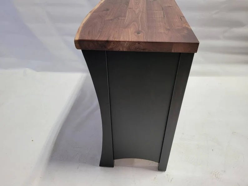 Live Edge Walnut Mini Buffet with Maple Base | Handcrafted Wood Storage Cabinet - 1st Choice Furniture Direct