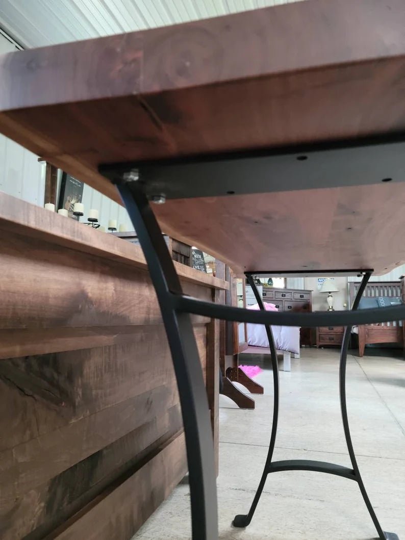 Live Edge Walnut Sofa Table | Rustic Modern Console Table - 1st Choice Furniture Direct