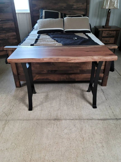 Live Edge Walnut Sofa Table | Rustic Modern Console Table - 1st Choice Furniture Direct