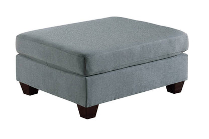 Living Room Furniture Cocktail Ottoman Grey Linen Like Fabric 1pc Plush Ottoman Wooden Legs - 1st Choice Furniture Direct