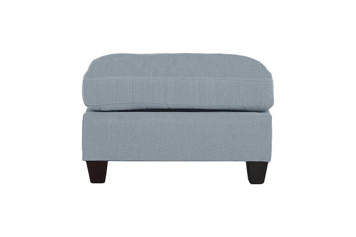 Living Room Furniture Cocktail Ottoman Grey Linen Like Fabric 1pc Plush Ottoman Wooden Legs - 1st Choice Furniture Direct
