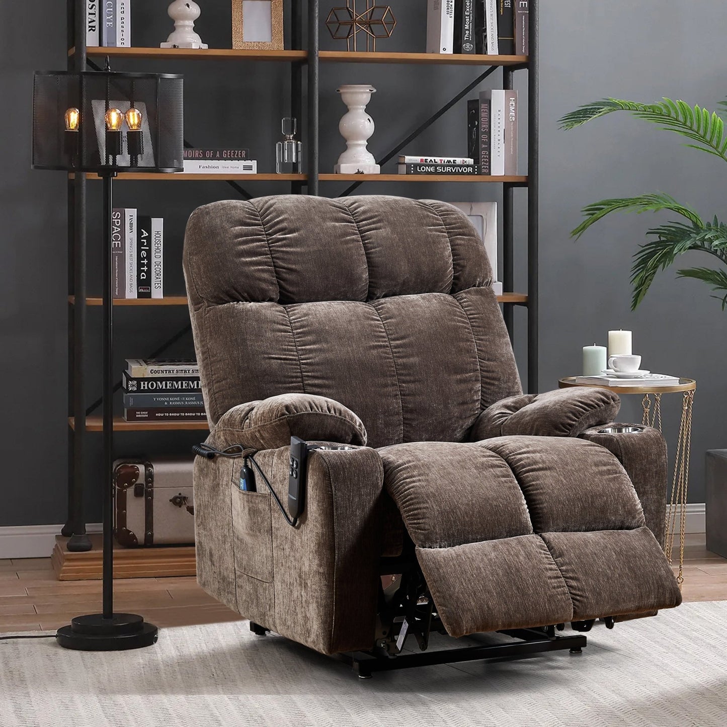 Liyasi Dual OKIN Motor Power Lift Recliner Chair for Elderly Infinite Position Lay Flat 180° Recliner with Heat Massage - 1st Choice Furniture Direct