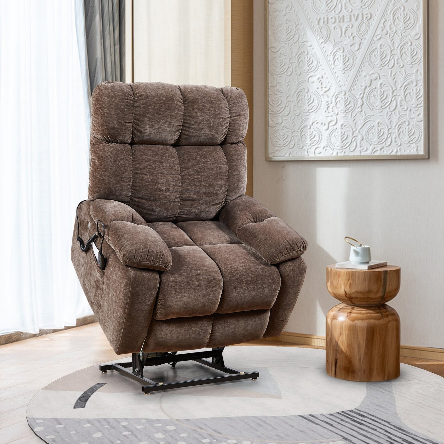 Liyasi Dual OKIN Motor Power Lift Recliner Chair for Elderly Infinite Position Lay Flat 180° Recliner with Heat Massage - 1st Choice Furniture Direct