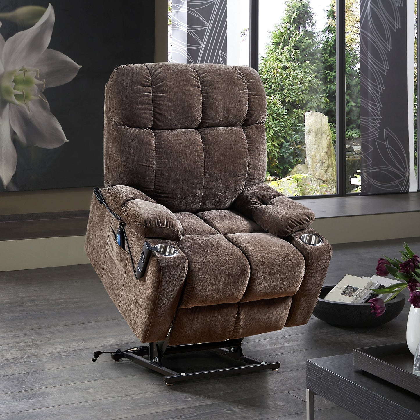 Liyasi Dual OKIN Motor Power Lift Recliner Chair for Elderly Infinite Position Lay Flat 180° Recliner with Heat Massage - 1st Choice Furniture Direct