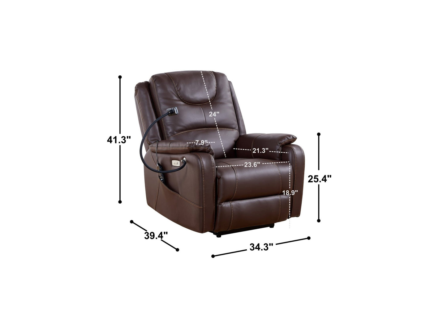 Liyasi Zero Gravity Power Recliner with comfortable lying degree, Massage, Heating and Phone Holder, Side Pockets, USB Charge Ports, Enjoy extreme relaxation - 1st Choice Furniture Direct