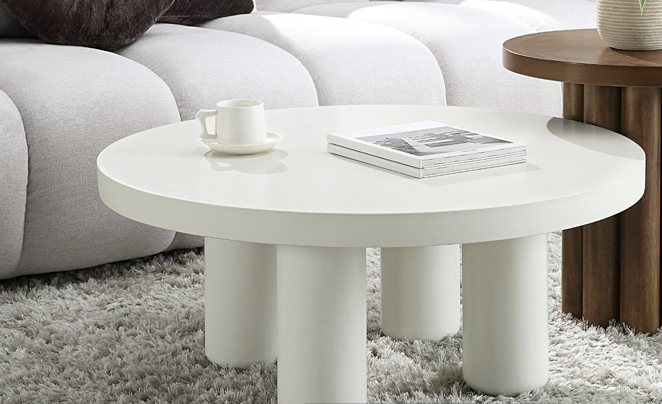 Loanna White Finish Coffee Table - 1st Choice Furniture Direct