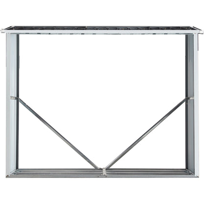 Log Storage Shed, Log Holder with Roof, Log Storage Shed, Firewood Rack for Backyard Garden Patio Porch, Anthracite Galvanized Steel 70.9' - 1st Choice Furniture Direct