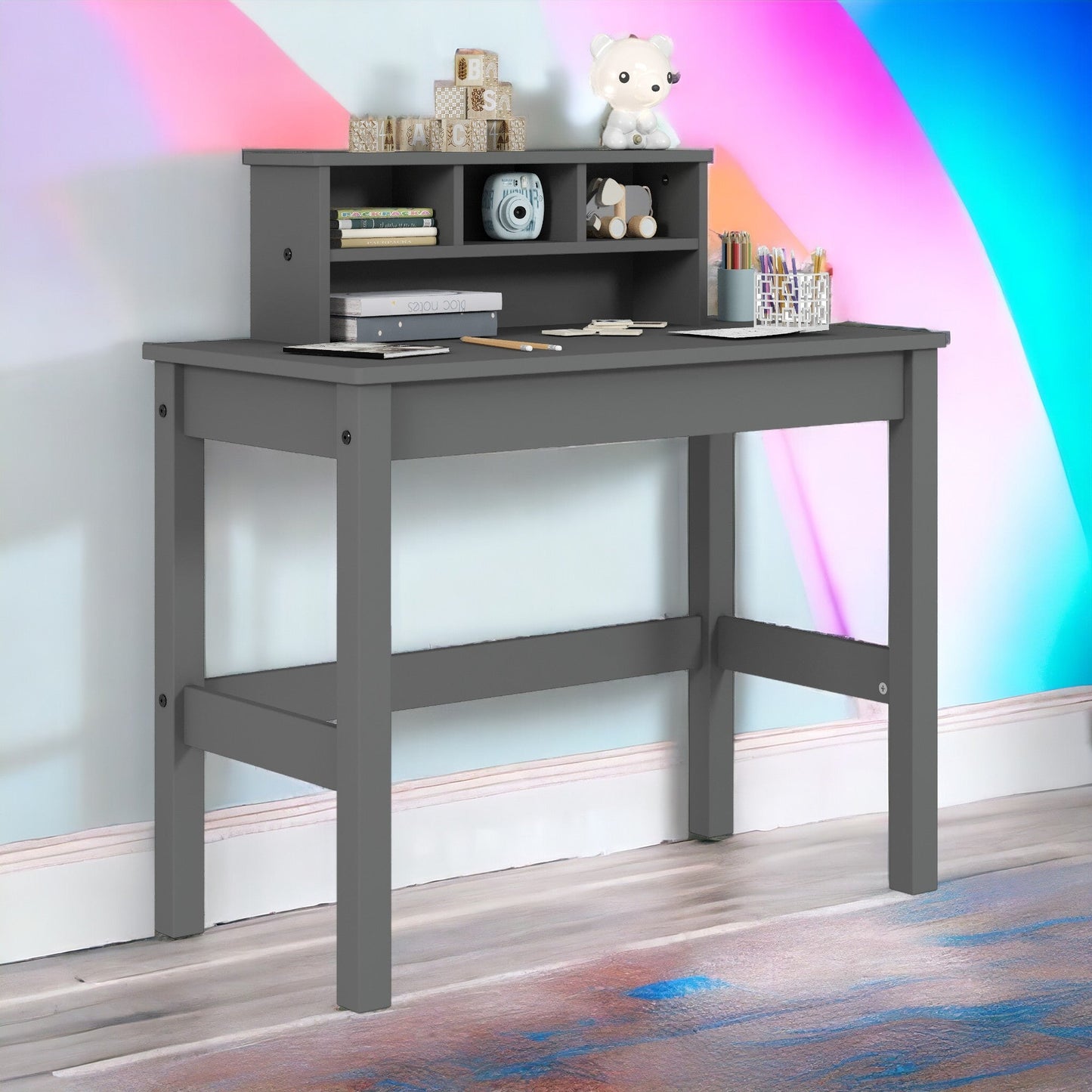 Logan Gray Finish Writing Desk - 1st Choice Furniture Direct