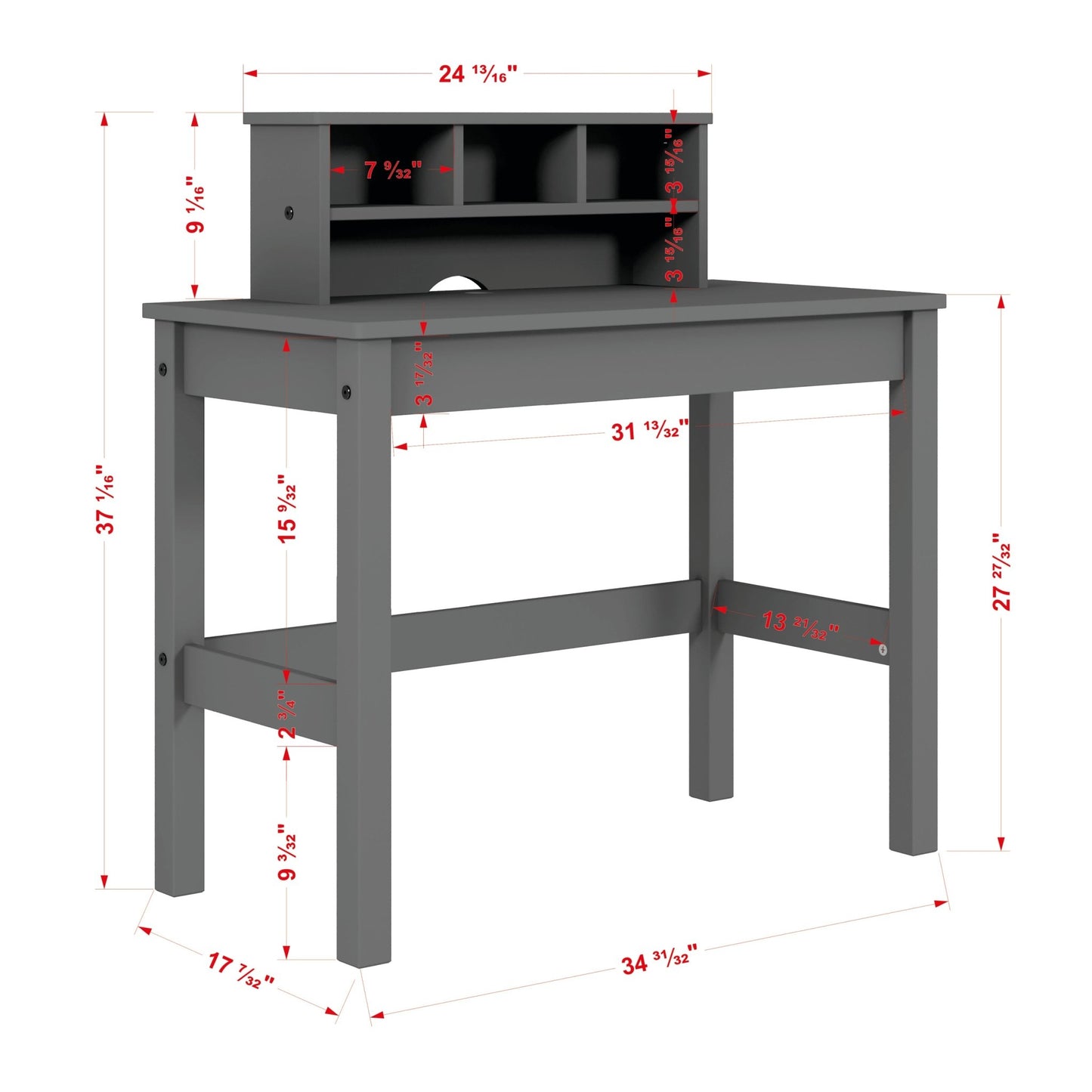 Logan Gray Finish Writing Desk - 1st Choice Furniture Direct