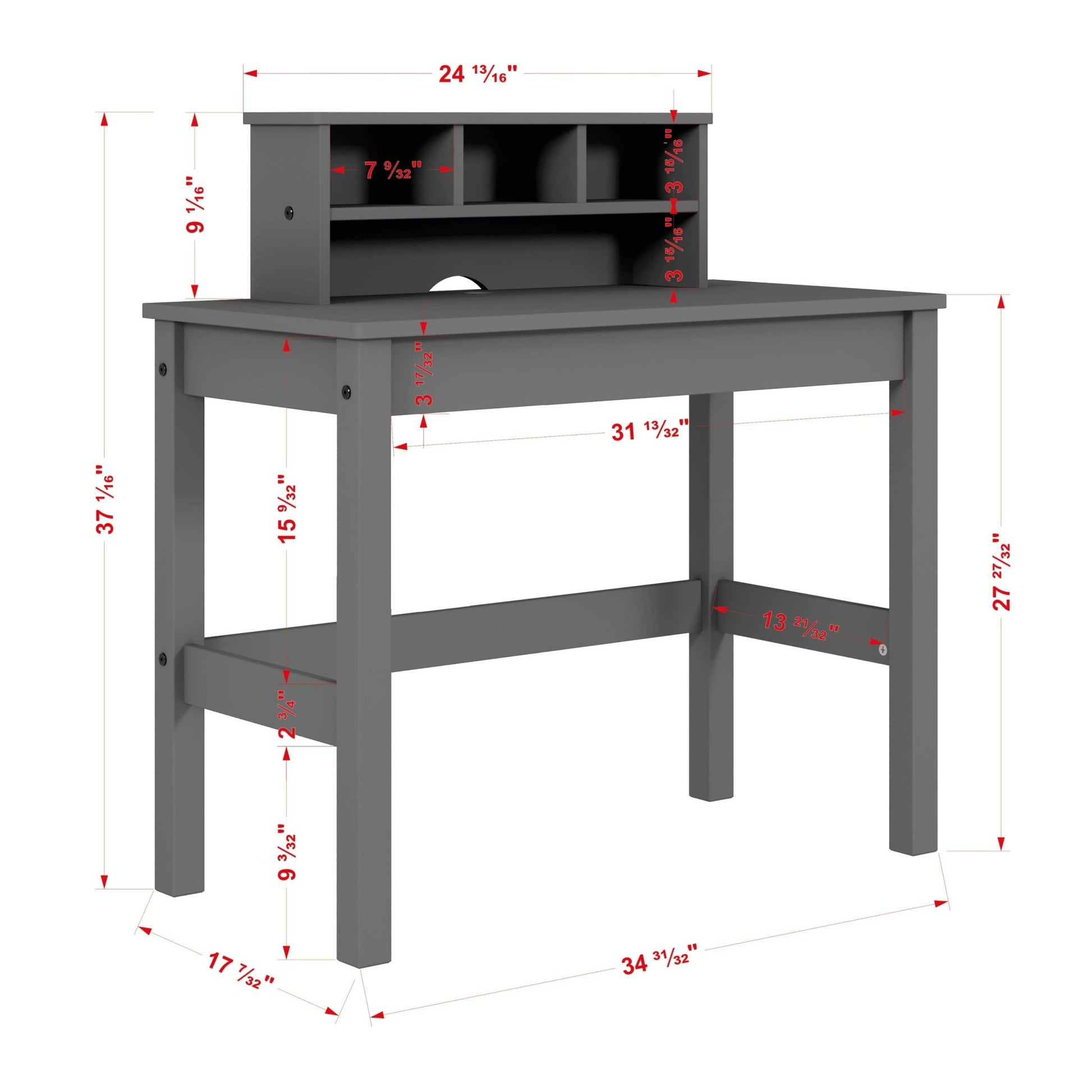 Logan Gray Finish Writing Desk - 1st Choice Furniture Direct