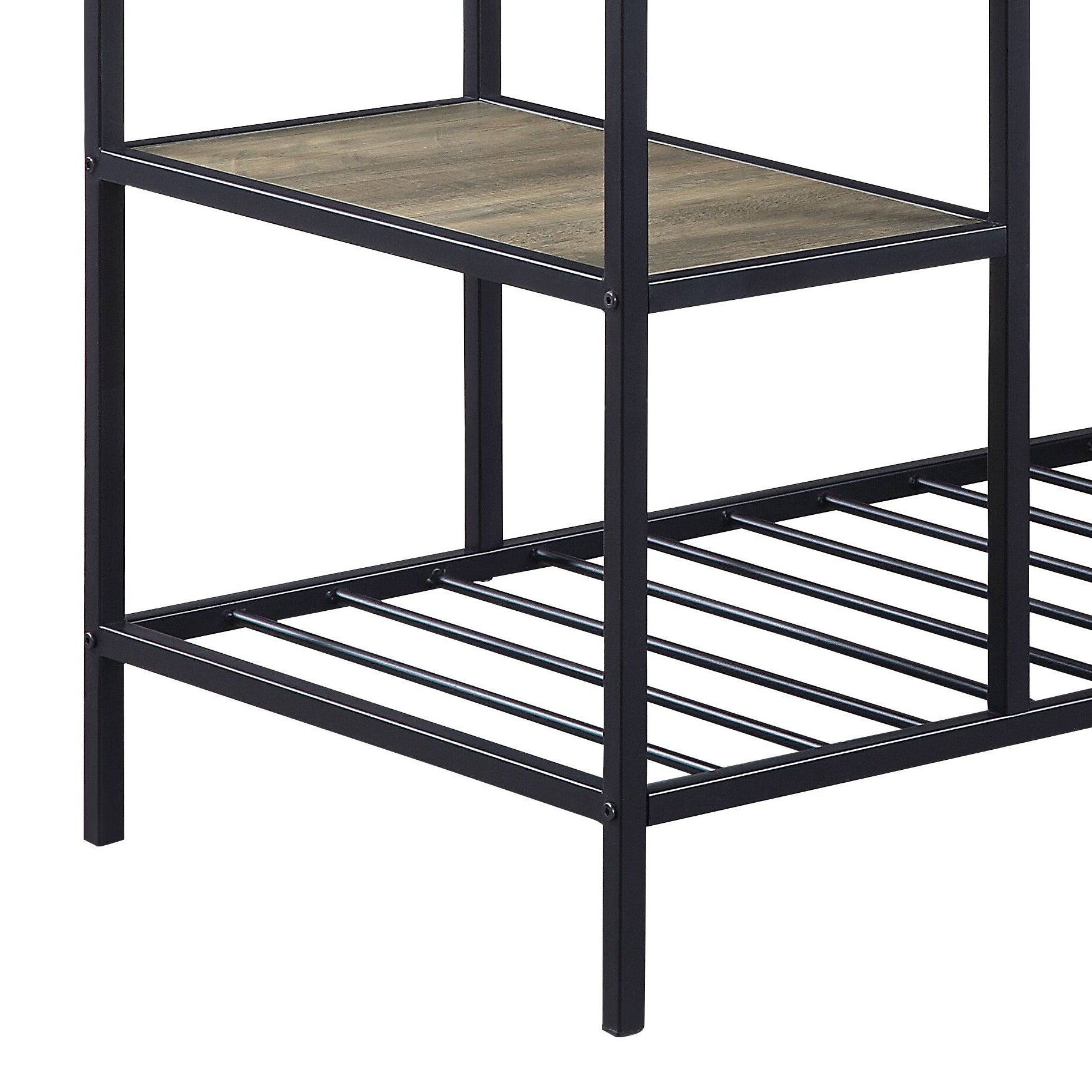 Lona Rustic Oak & Black Finish Kitchen Island - 1st Choice Furniture Direct