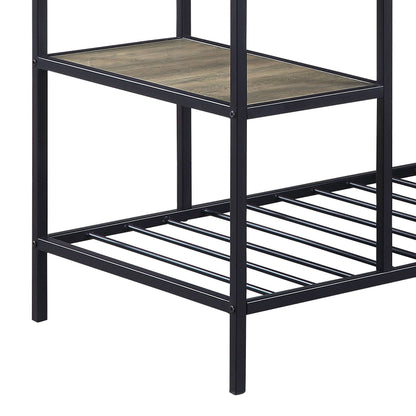 Lona Rustic Oak & Black Finish Kitchen Island - 1st Choice Furniture Direct