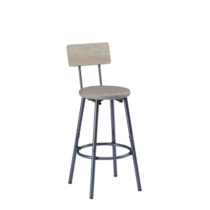 Long Bar Table Set with 3 PU Upholstered Bar Stools, Industrial Bar Table and Chairs for Kitchen Breakfast Table, Living Room, Banquet Hall, Rustic Gray and Black, 63″L x15.7'W x 37.5'H - 1st Choice Furniture Direct