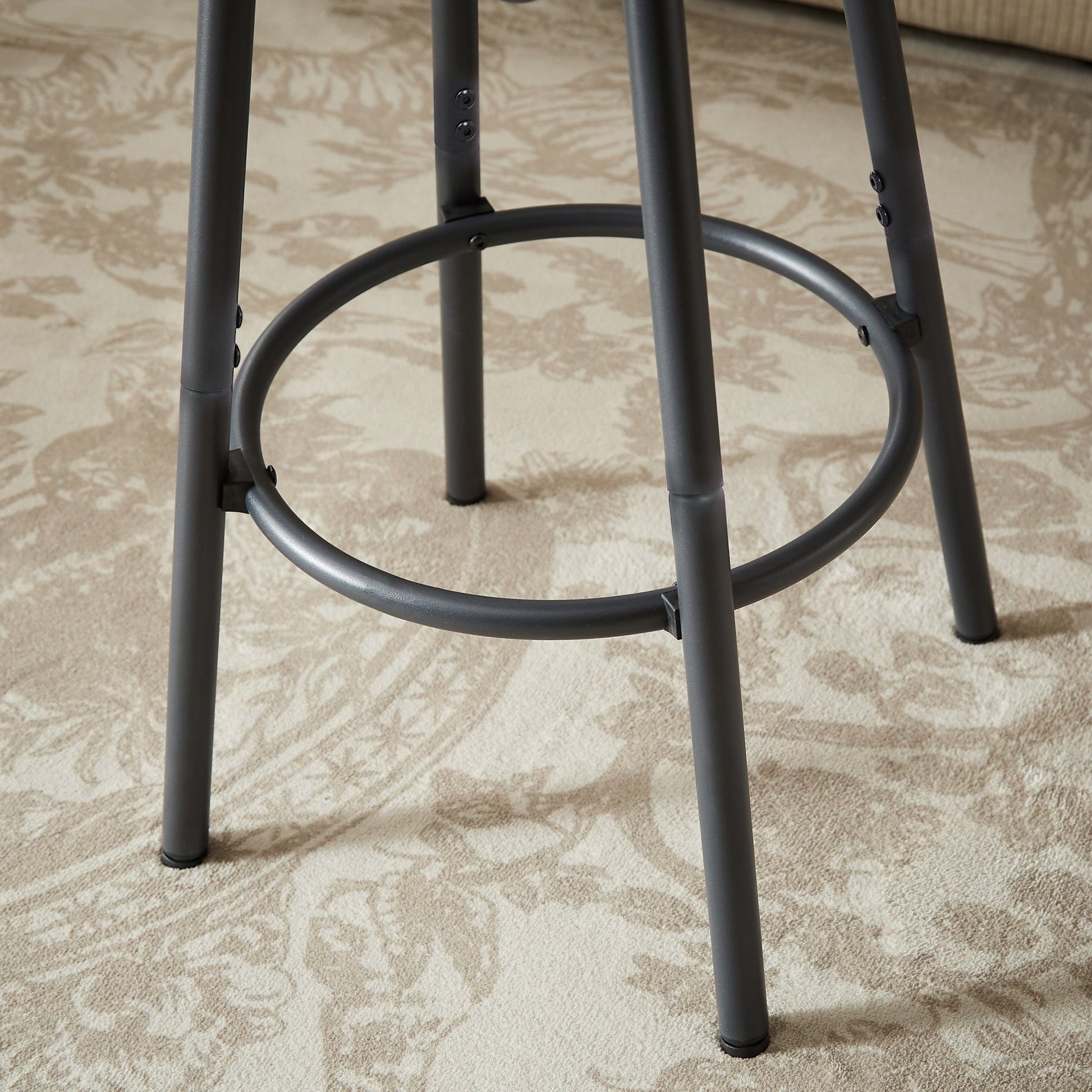 Long Bar Table Set with 3 PU Upholstered Bar Stools, Industrial Bar Table and Chairs for Kitchen Breakfast Table, Living Room, Banquet Hall, Rustic Gray and Black, 63″L x15.7'W x 37.5'H - 1st Choice Furniture Direct
