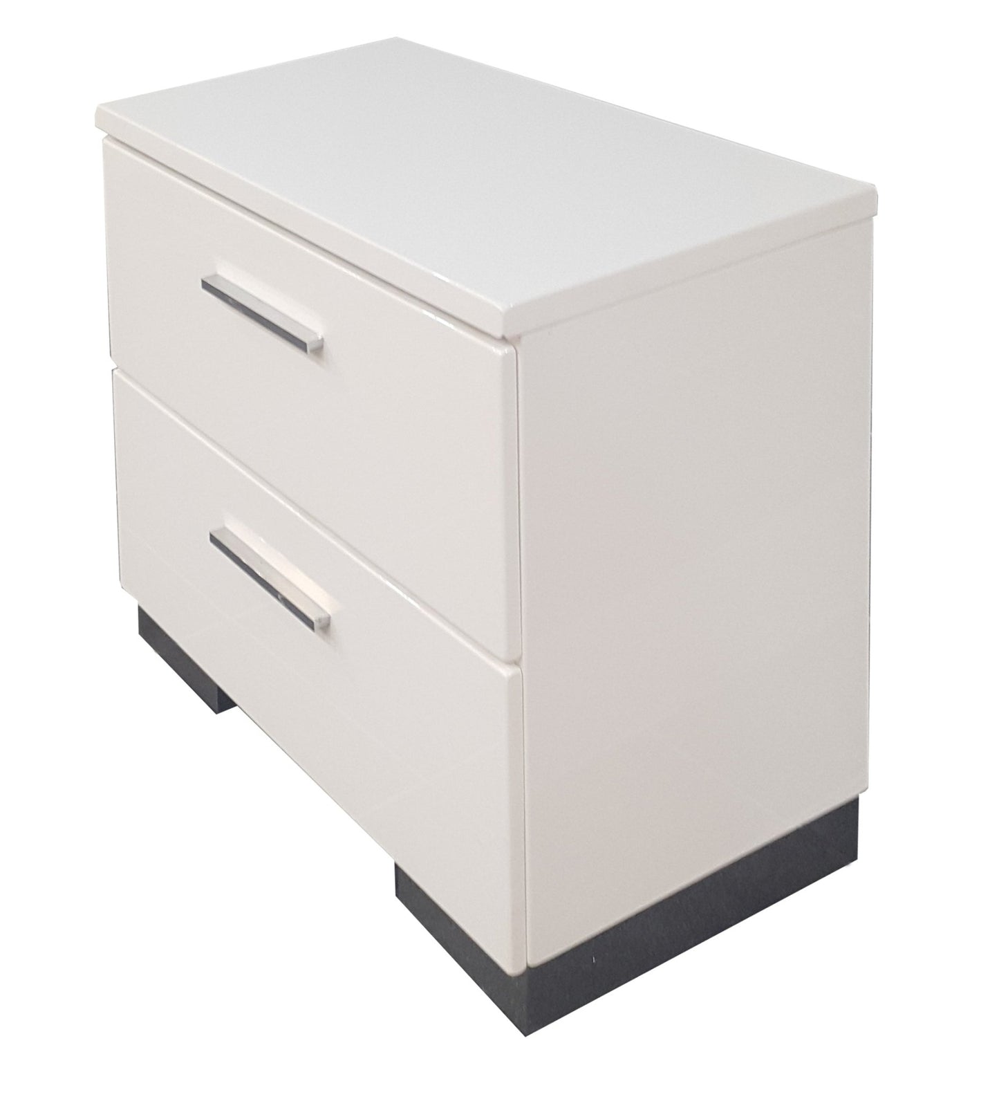 Lorimar White & Chrome Leg Finish Nightstand - 1st Choice Furniture Direct