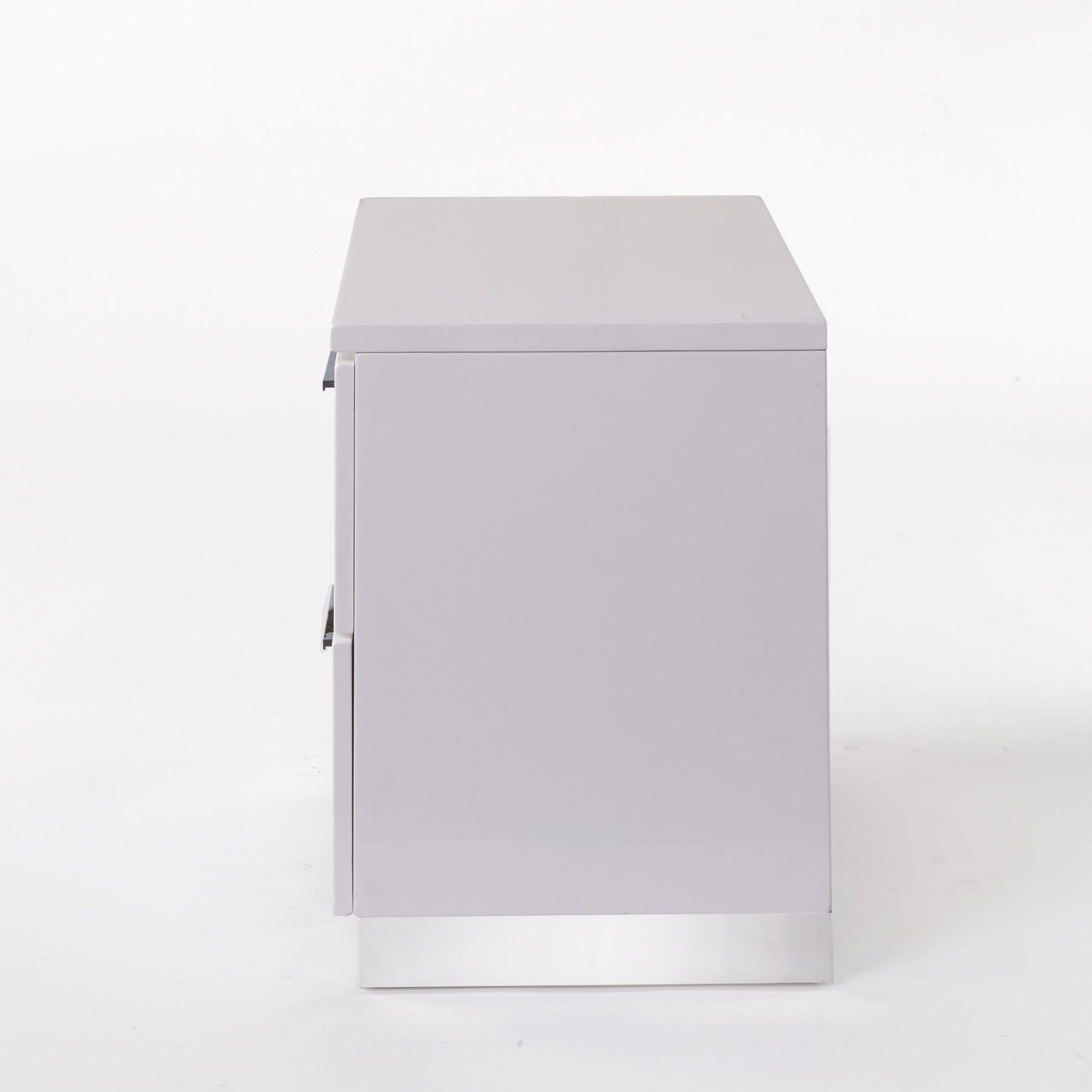 Lorimar White & Chrome Leg Finish Nightstand - 1st Choice Furniture Direct