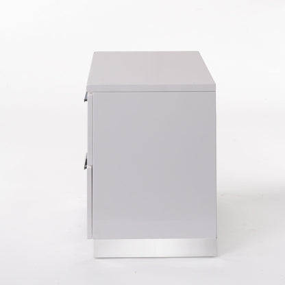 Lorimar White & Chrome Leg Finish Nightstand - 1st Choice Furniture Direct