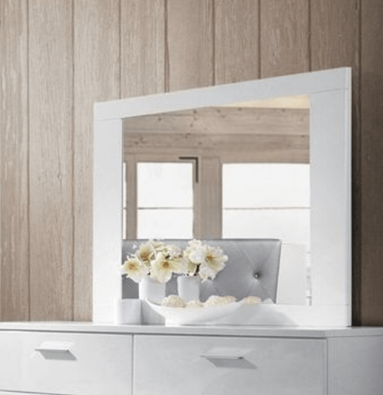 Lorimar White Finish Mirror - 1st Choice Furniture Direct