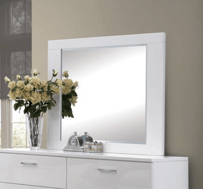 Lorimar White Finish Mirror - 1st Choice Furniture Direct