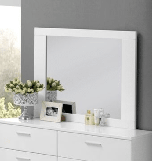 Lorimar White Finish Mirror - 1st Choice Furniture Direct