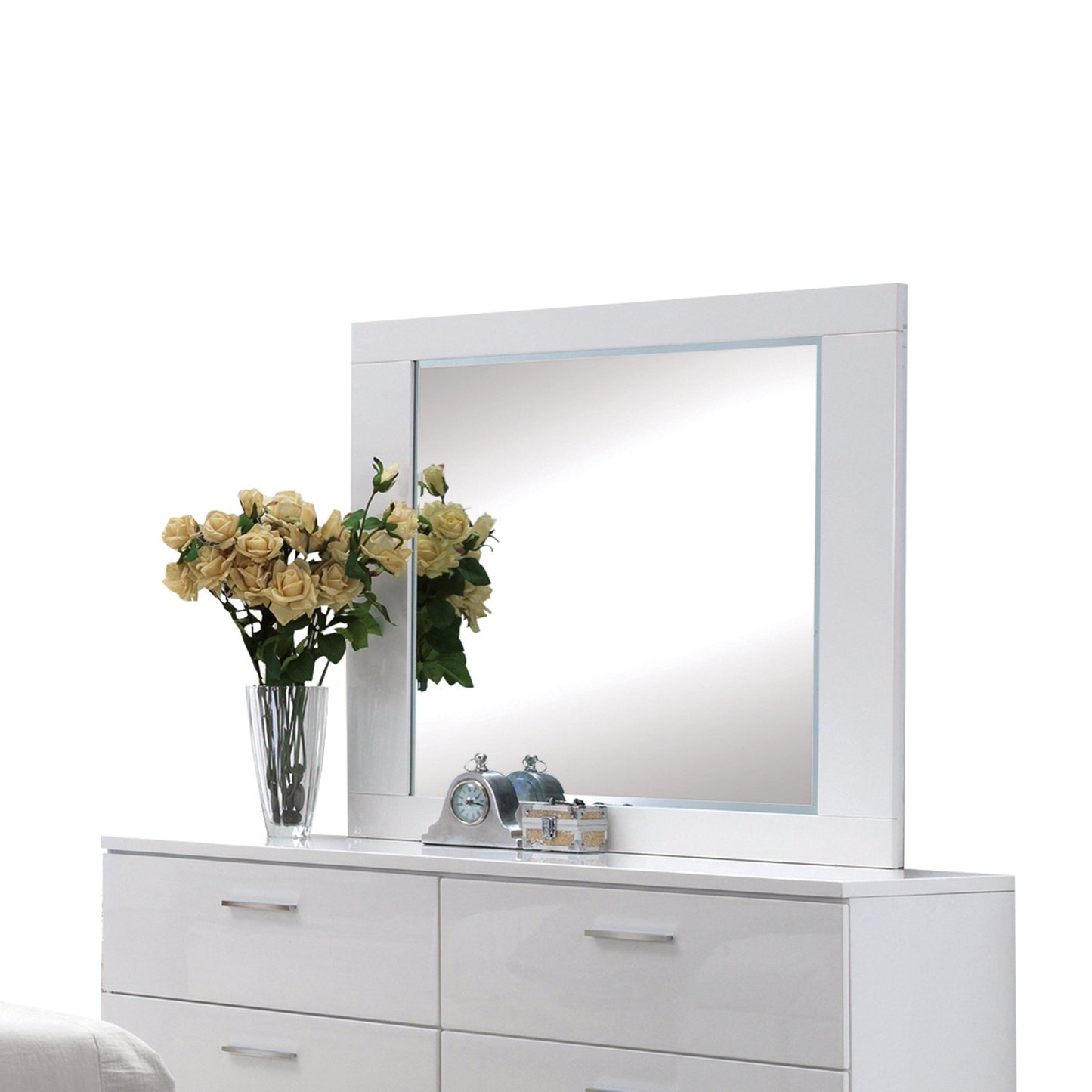 Lorimar White Finish Mirror - 1st Choice Furniture Direct