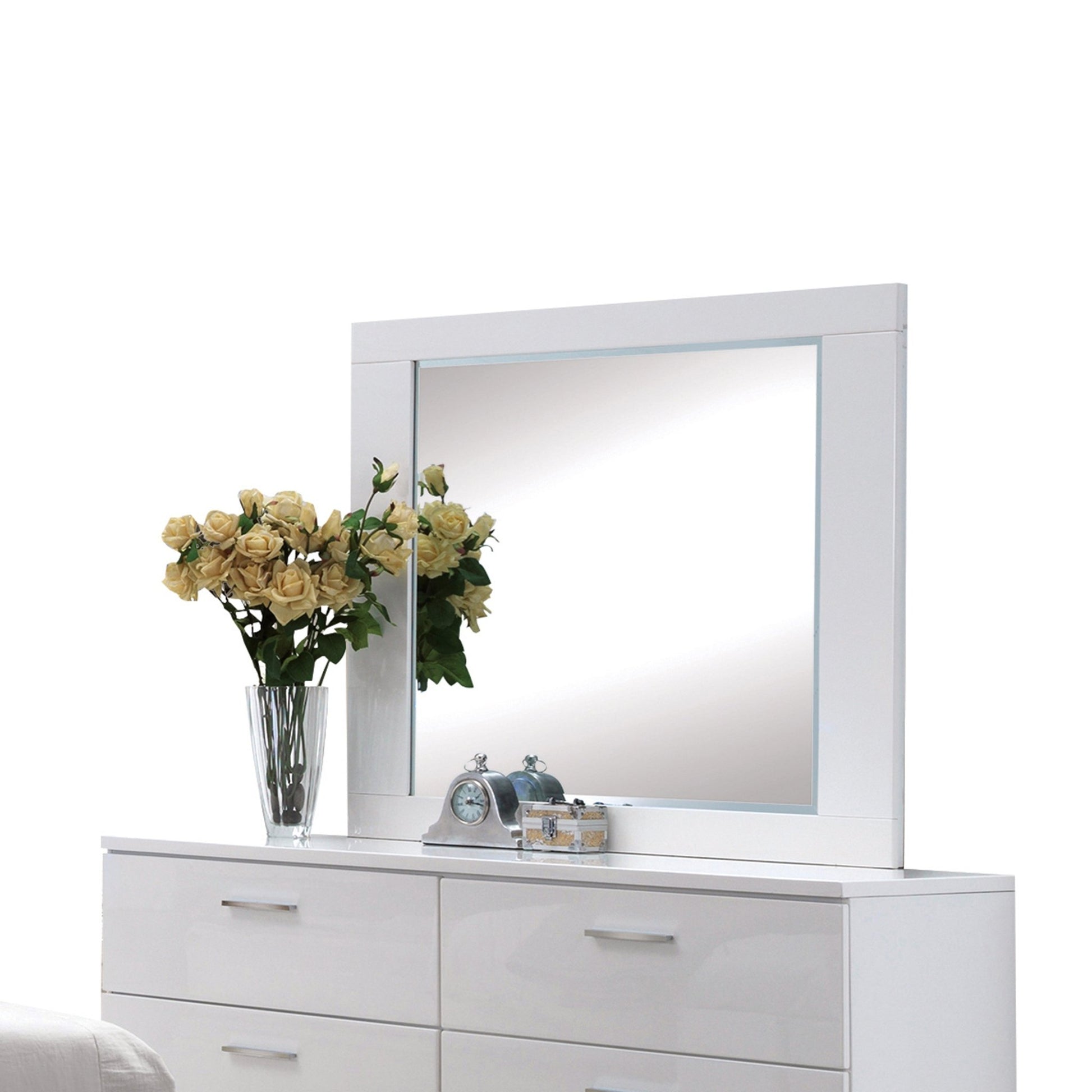 Lorimar White Finish Mirror - 1st Choice Furniture Direct