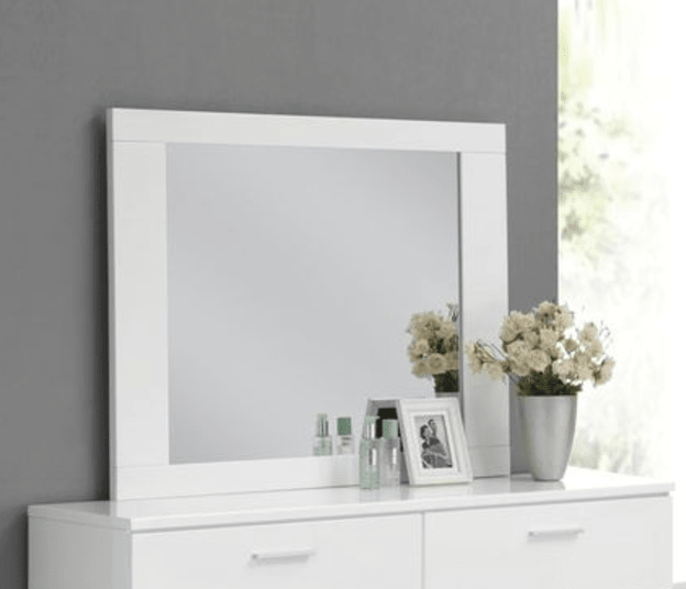 Lorimar White Finish Mirror - 1st Choice Furniture Direct