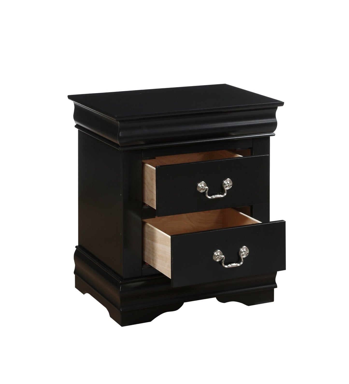 Louis Philippe Black Finish Nightstand - 1st Choice Furniture Direct