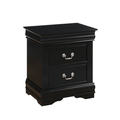 Louis Philippe Black Finish Nightstand - 1st Choice Furniture Direct