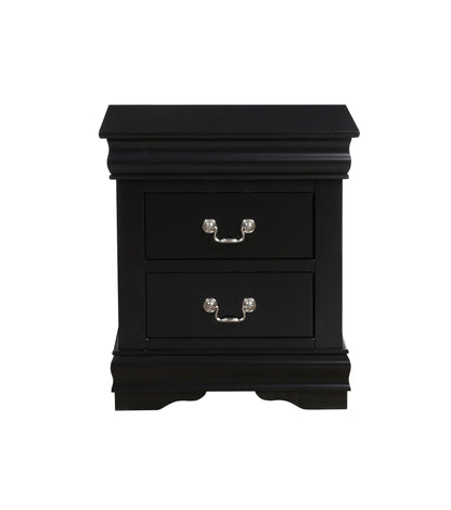 Louis Philippe Black Finish Nightstand - 1st Choice Furniture Direct