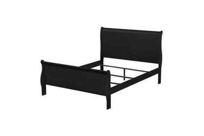 Louis Philippe Black Finish Queen Bed - 1st Choice Furniture Direct