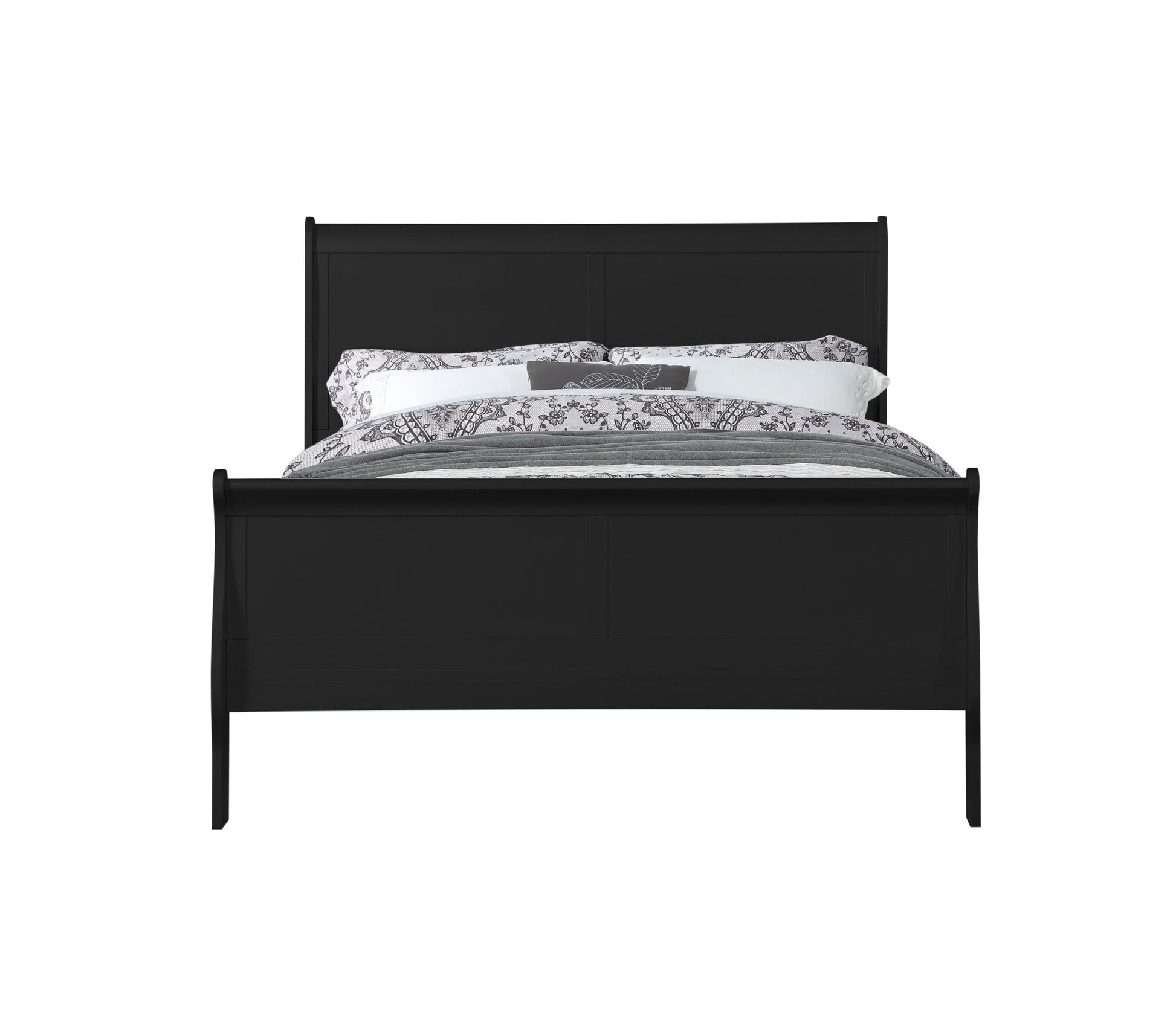 Louis Philippe Black Finish Queen Bed - 1st Choice Furniture Direct
