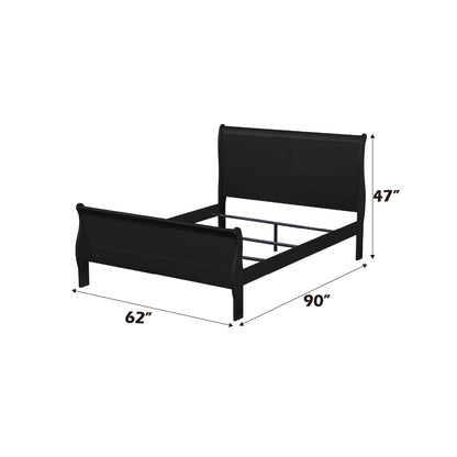 Louis Philippe Black Finish Queen Bed - 1st Choice Furniture Direct