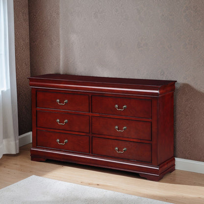 Louis Philippe Cherry Finish Dresser - 1st Choice Furniture Direct