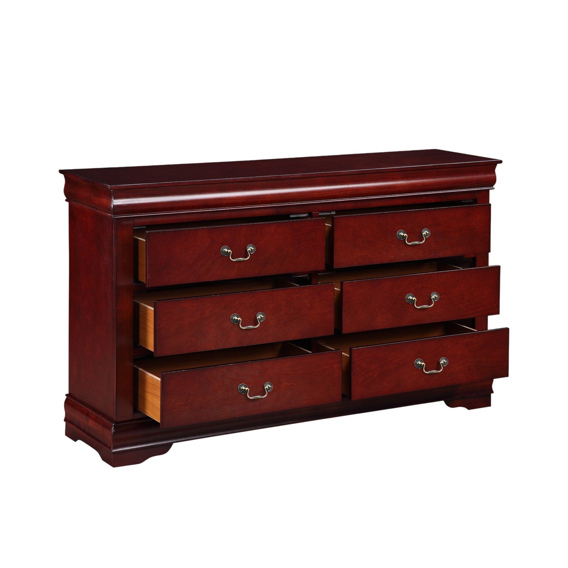 Louis Philippe Cherry Finish Dresser - 1st Choice Furniture Direct