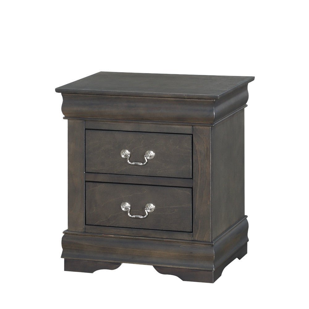 Louis Philippe Dark Gray Finish 2PCS Bedroom Set (E. King) - 1st Choice Furniture Direct